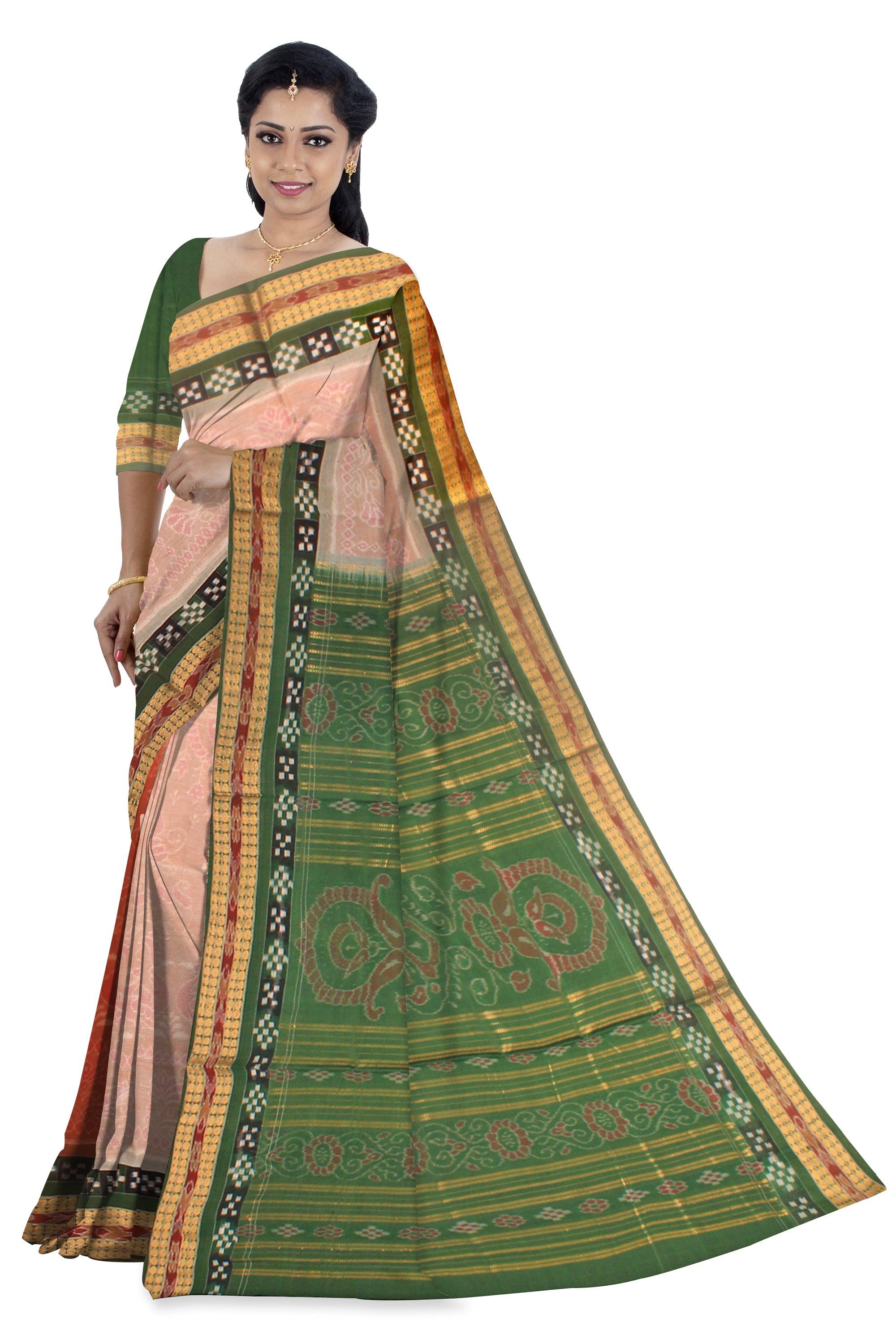 Sambalpuri cotton saree in a Very unique design with blouse piece. - Koshali Arts & Crafts Enterprise