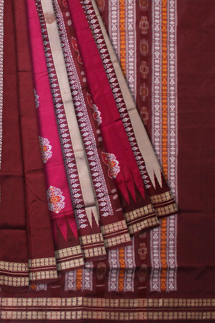 3D COLOR SONEPUR PATLI PATA SAREE, WITH BLOUSE PIECE. - Koshali Arts & Crafts Enterprise