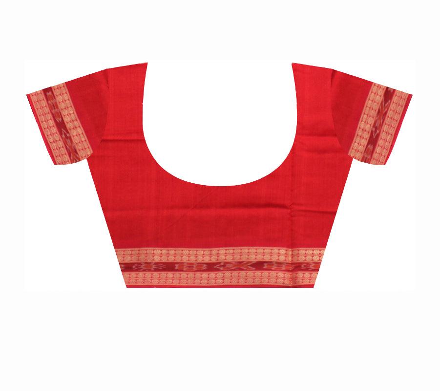 SONEPUR PASAPALI DESIGN COTTON SAREE IN RED AND MAROON COLOR, WITH BLOUSE PIECE. - Koshali Arts & Crafts Enterprise