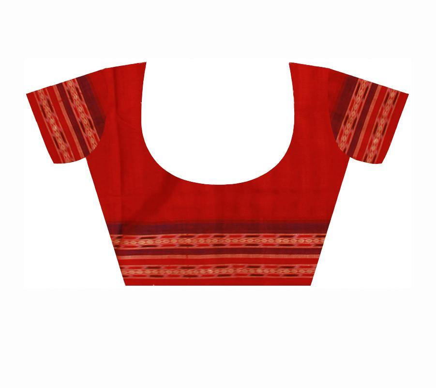 Baby Pink color flora print Sambalpuri cotton saree with blouse piece. - Koshali Arts & Crafts Enterprise