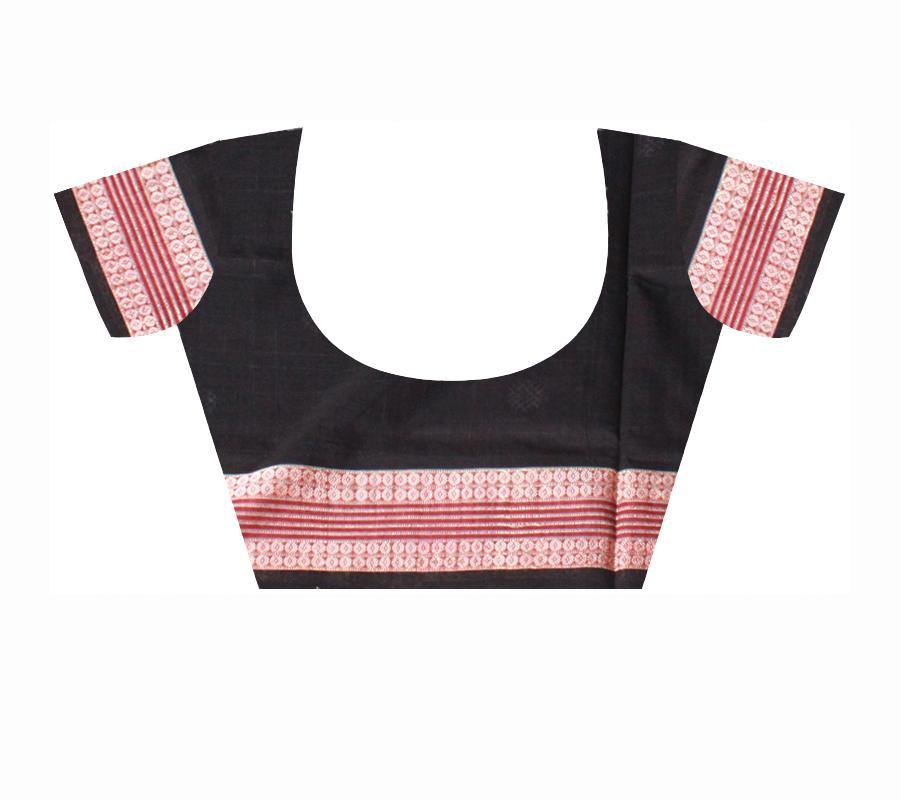 Latest design Violet and Black color Pata Bapta saree. With blouse piece. - Koshali Arts & Crafts Enterprise