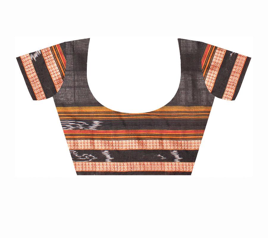 PasaPali design Black and White colour Sambalpuri  cotton saree with out blouse piece. - Koshali Arts & Crafts Enterprise