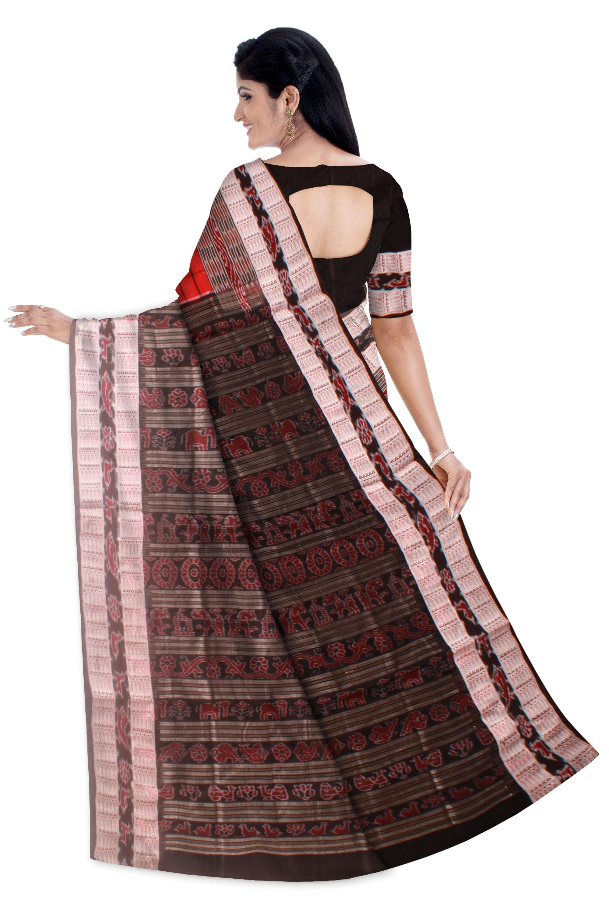 Sambalpuri Original silk Saree in Bichitrapuri Design with blouse piece. - Koshali Arts & Crafts Enterprise