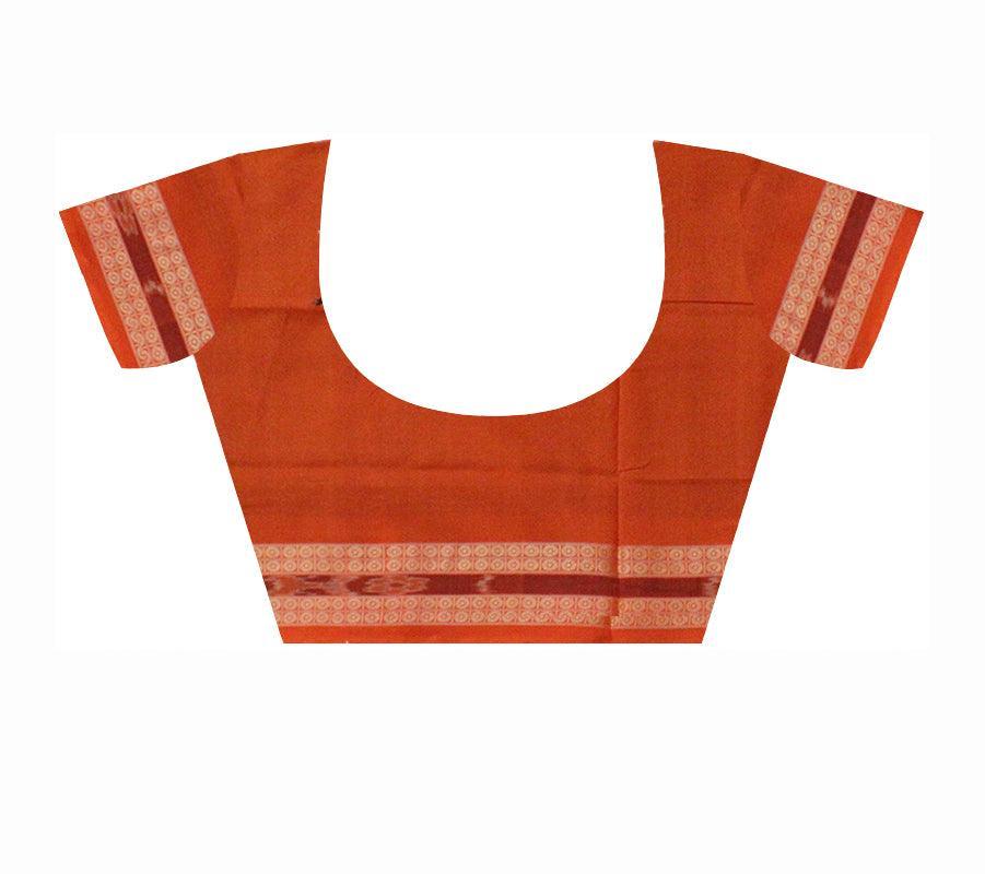 Traditional Ikat design Sambalpuri cotton saree  in  Coffee  color. - Koshali Arts & Crafts Enterprise