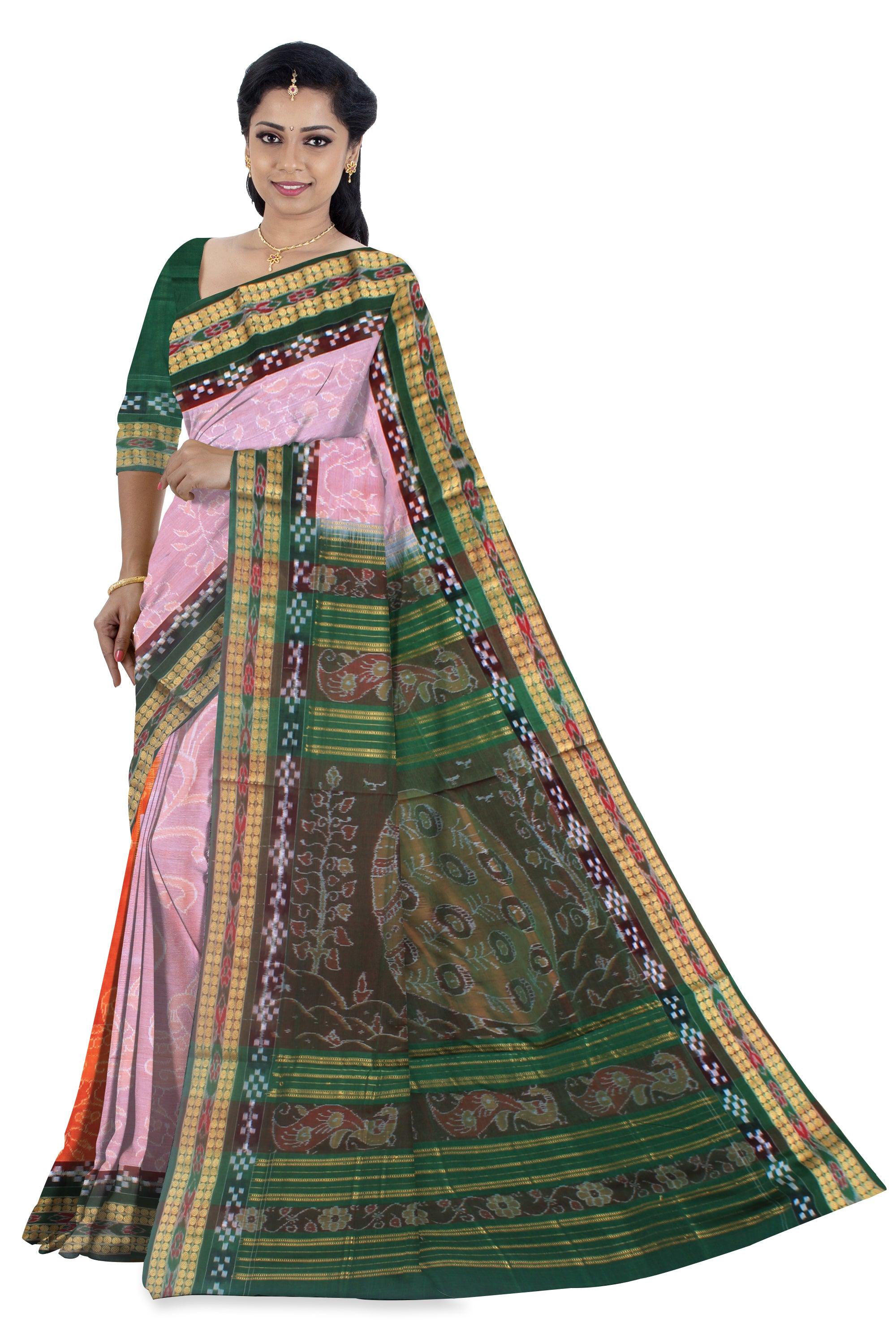 3D color of sambalpuri pure cotton saree , available with blouse piece - Koshali Arts & Crafts Enterprise