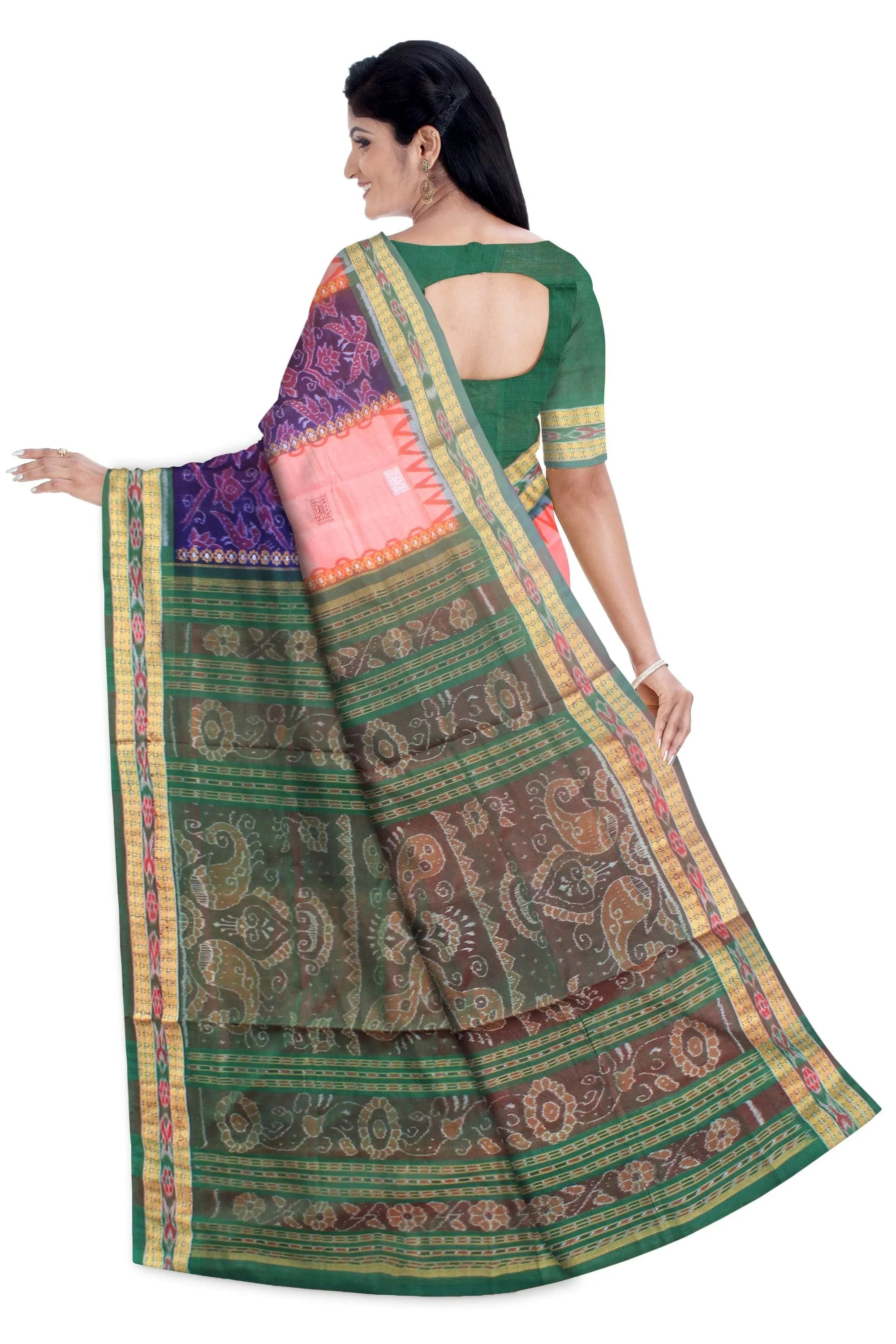 3D color of sambalpuri ikat design saree with blouse piece. - Koshali Arts & Crafts Enterprise