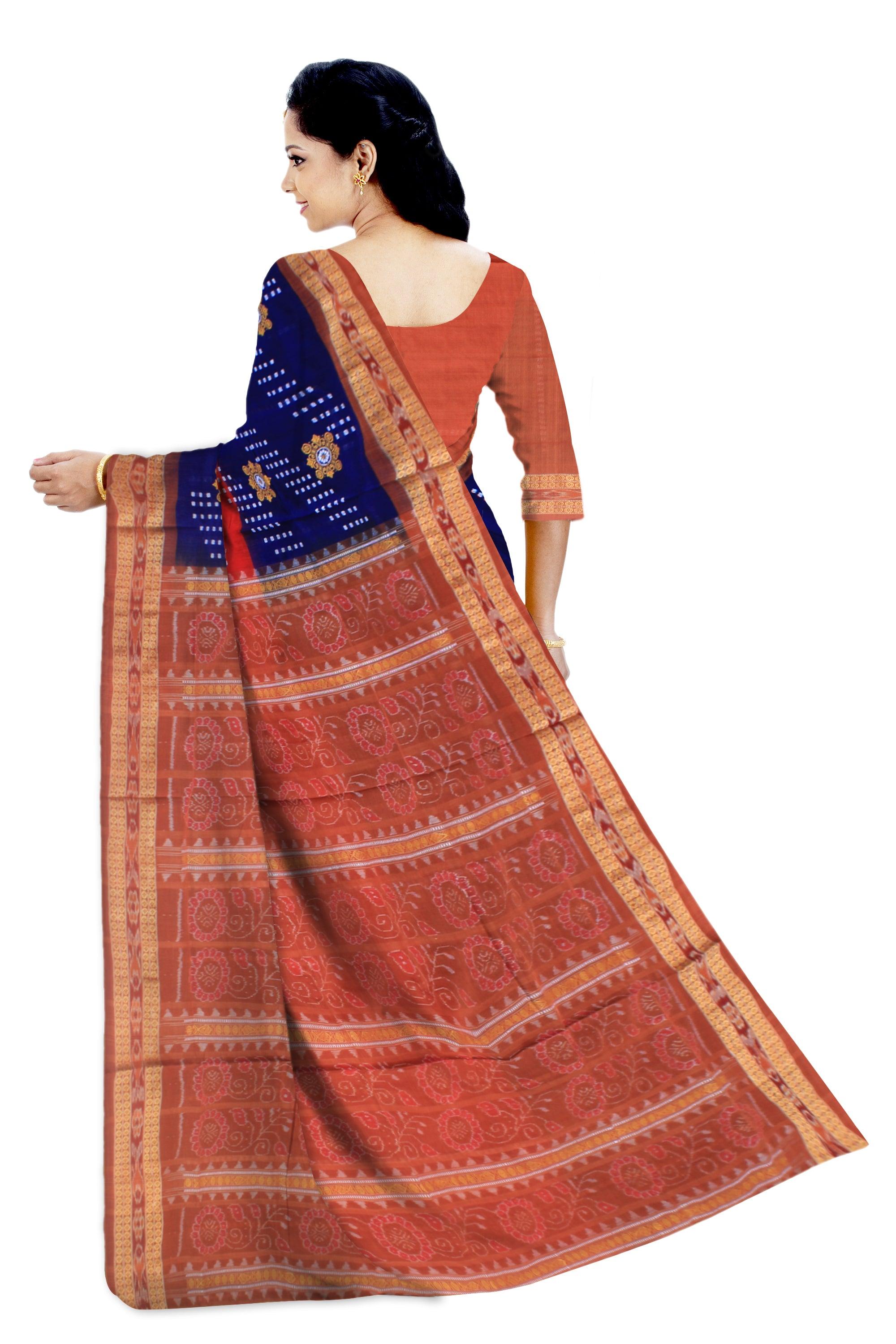 3D color sambalpuri cotton saree  , with blouse piece. - Koshali Arts & Crafts Enterprise