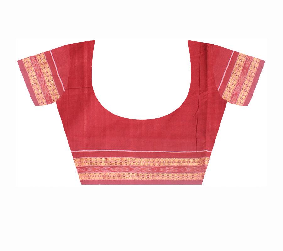 Nartaki design sambalpuri cotton saree in blue and maroon  color , with blouse piece. - Koshali Arts & Crafts Enterprise