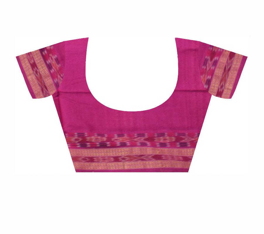 A BANDHA PATTERN COTTON SAREE IN RED AND PINK COLOR , WITH  BLOUSE PIECE. - Koshali Arts & Crafts Enterprise