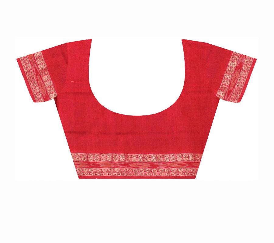 LATEST DESIGN BOMKEI COTTON SAREE IN BLUE COLOR BASE, ATTACHED WITH BLOUSE PIECE. - Koshali Arts & Crafts Enterprise