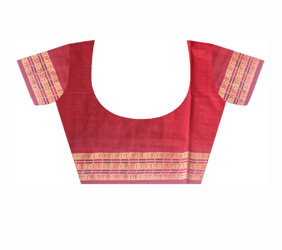 LATEST NEW TRADITIONAL SANKHA AND KALASHA  WITH PEACOCK BASE COTTON SAREE IN GREEN AND RED COLOUR AVAILABLE WITH BLOUSE. - Koshali Arts & Crafts Enterprise