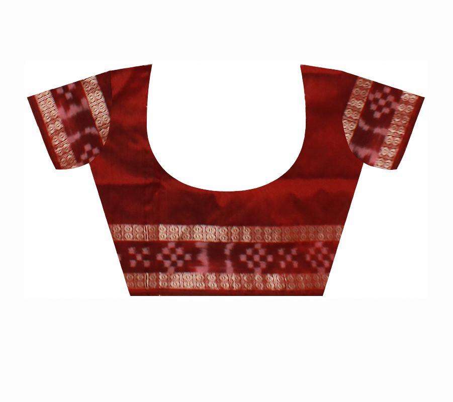 Pasapali border pata in bule color with blouse piece. - Koshali Arts & Crafts Enterprise