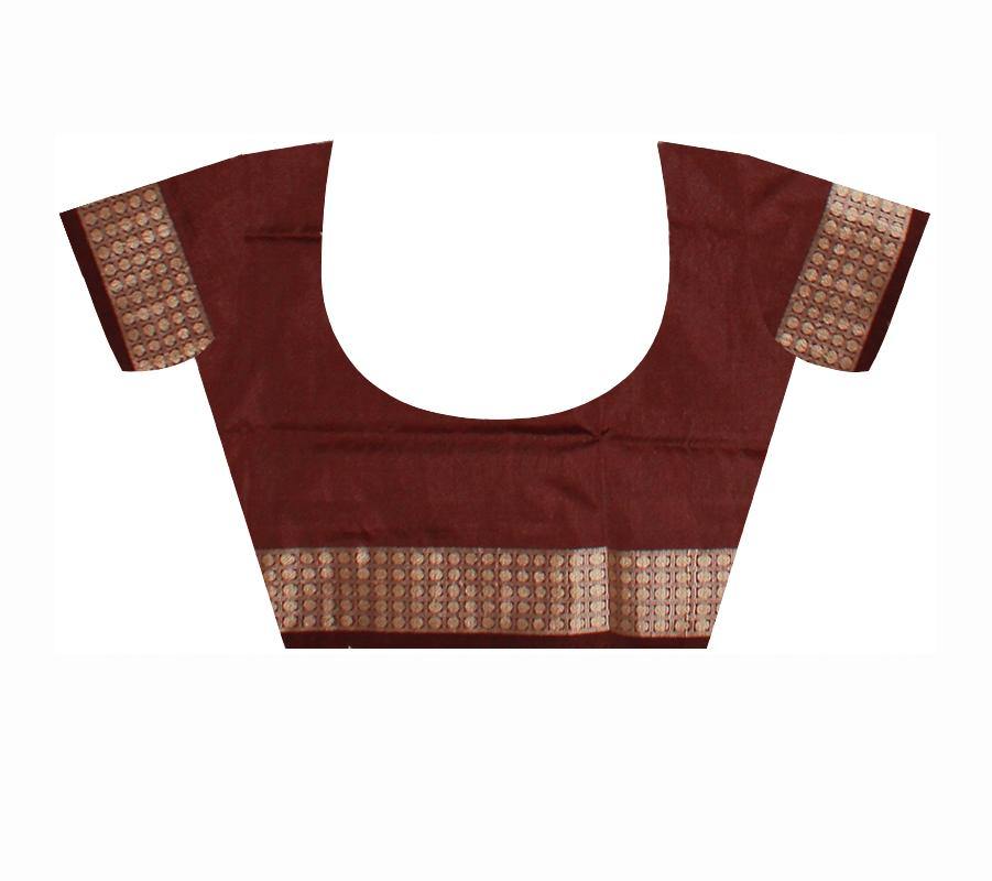 Gray color chandua design pata with blouse piece - Koshali Arts & Crafts Enterprise