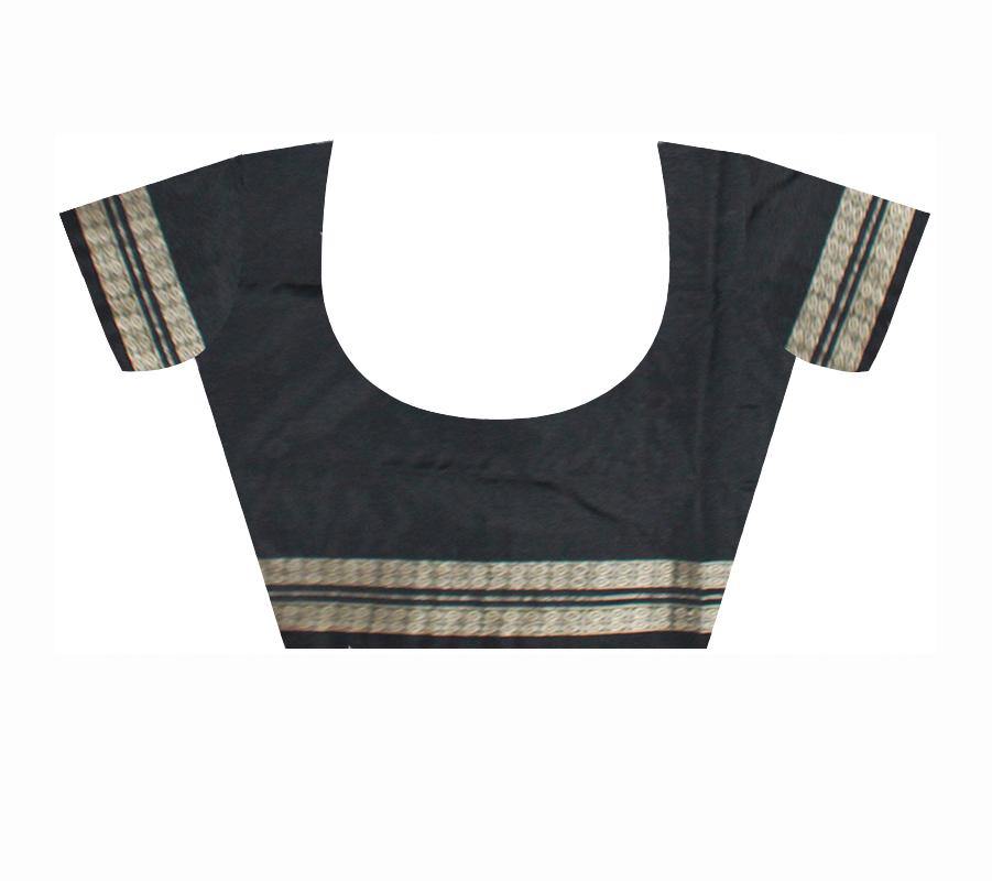Exclusive pink and black mix pata saree with blouse piece - Koshali Arts & Crafts Enterprise