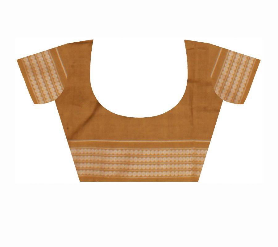 Latest design Brown color Box pattern Sambalpuri IKAT Saree with blouse piece. - Koshali Arts & Crafts Enterprise