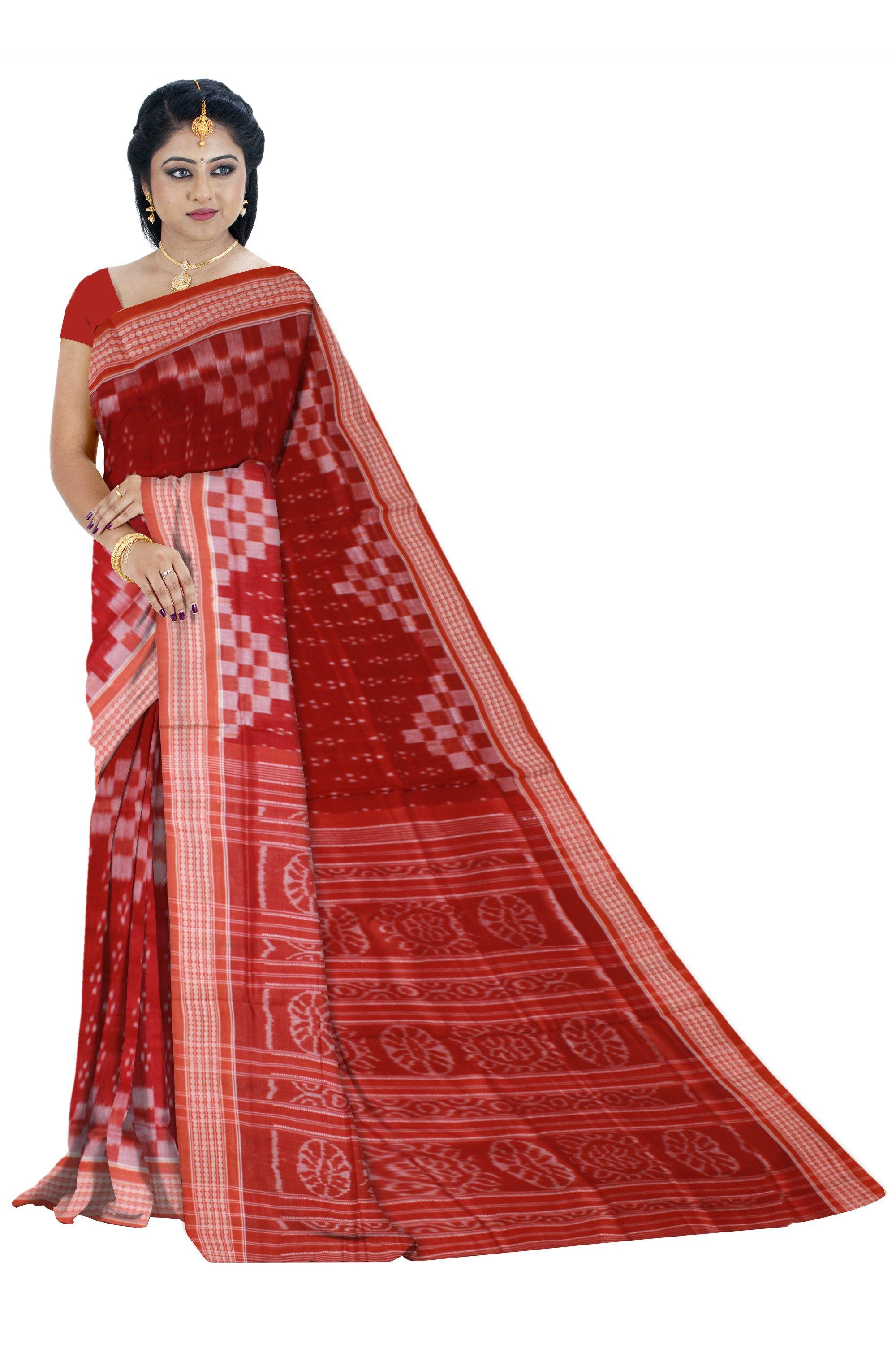 Latest Design big sapta print maroon color saree with out blouse piece - Koshali Arts & Crafts Enterprise