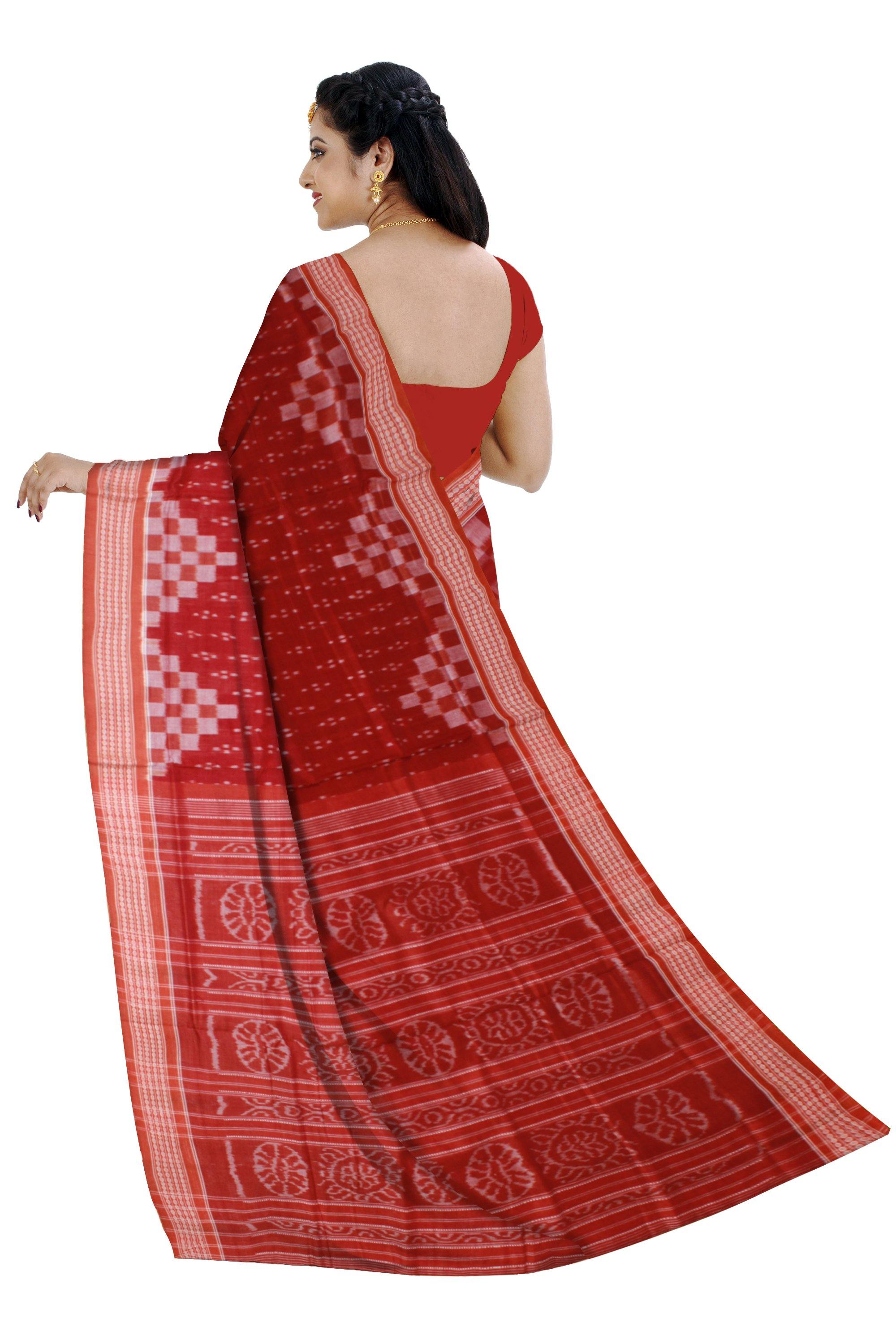 Latest Design big sapta print maroon color saree with out blouse piece - Koshali Arts & Crafts Enterprise