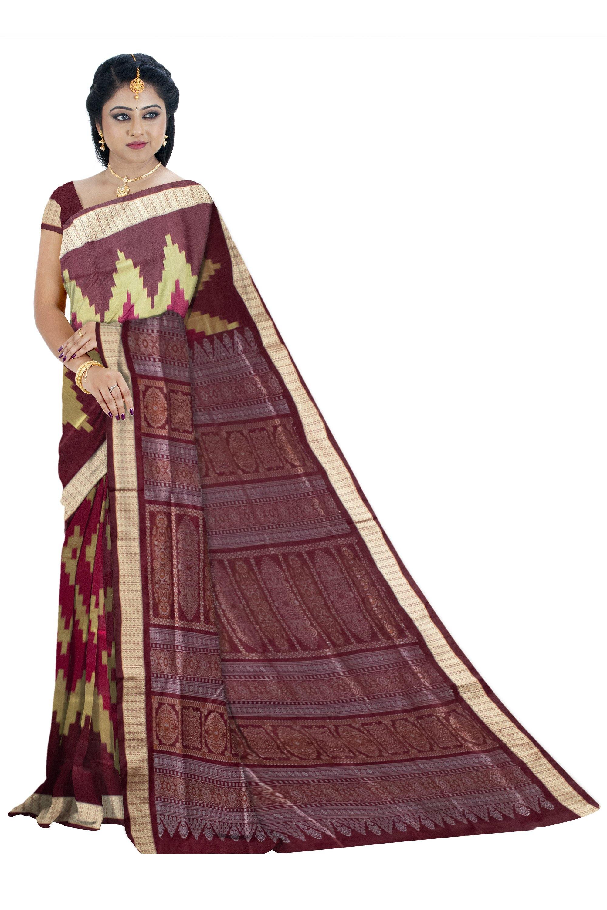 Latest design kumbha print Pata saree with blouse piece. - Koshali Arts & Crafts Enterprise
