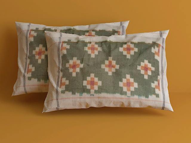 Double Bedsheet with Pillow Covers in melon color| - Koshali Arts & Crafts Enterprise