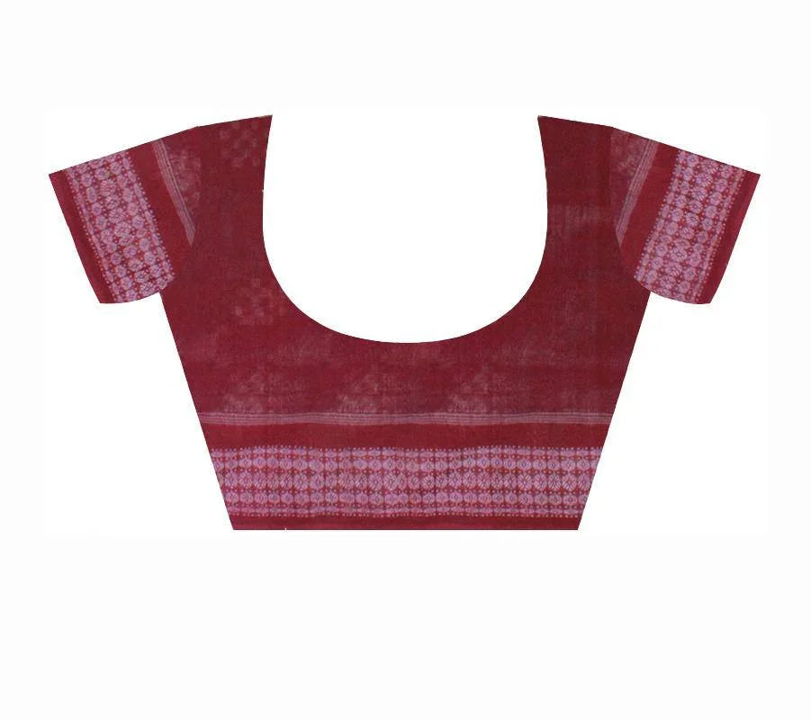 Exclusive Sambalpuri light Grey Saree with Sapta print With Blouse Piece. - Koshali Arts & Crafts Enterprise