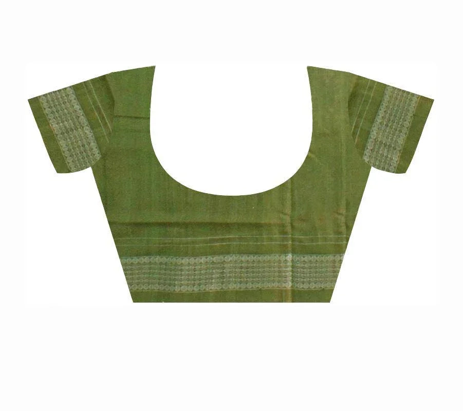 Authentic Sambalpuri cotton saree with flora print with blouse piece - Koshali Arts & Crafts Enterprise