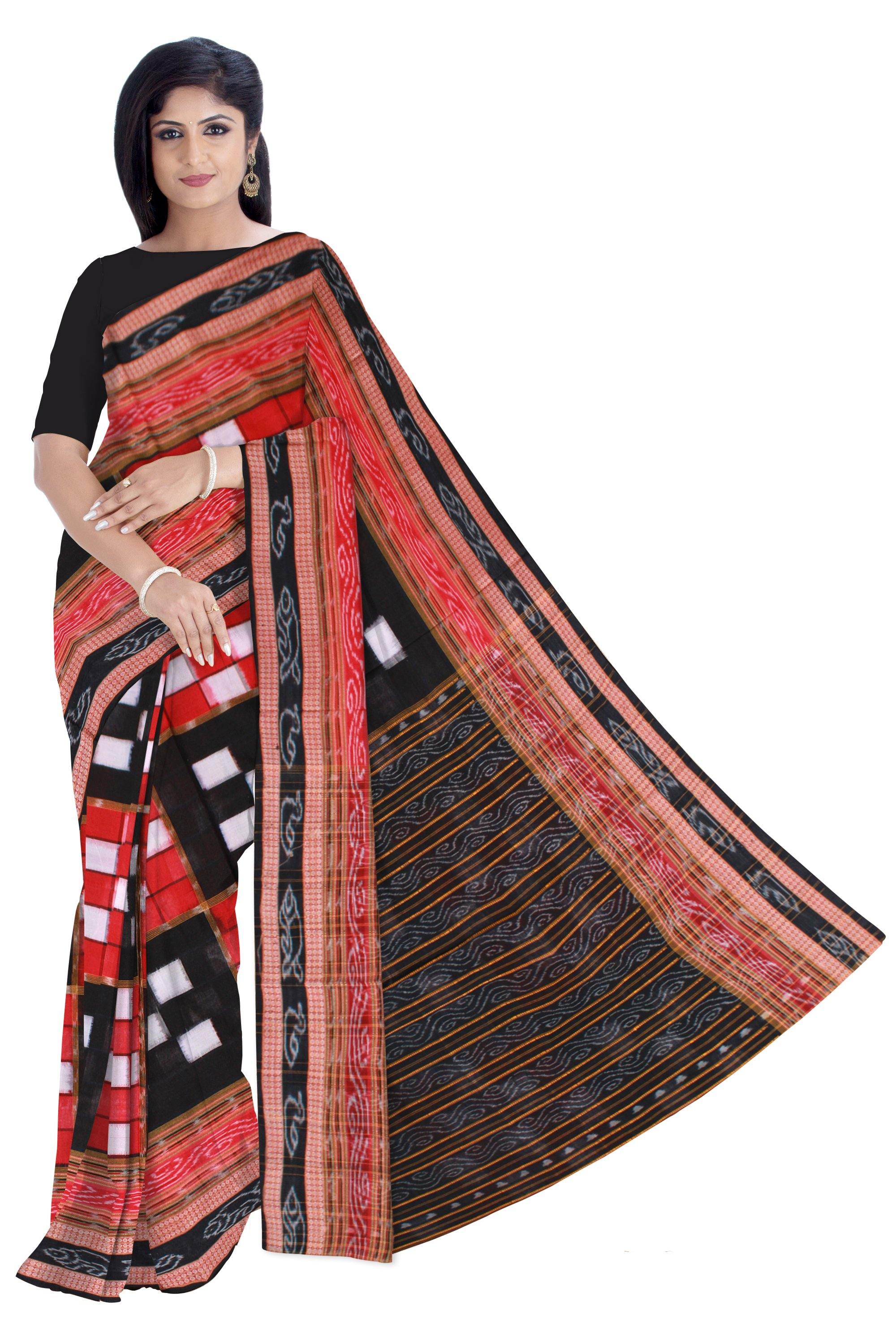 Traditional Bichitrapuri Teenkuthi Sambalpuri saree Without blouse piece. - Koshali Arts & Crafts Enterprise